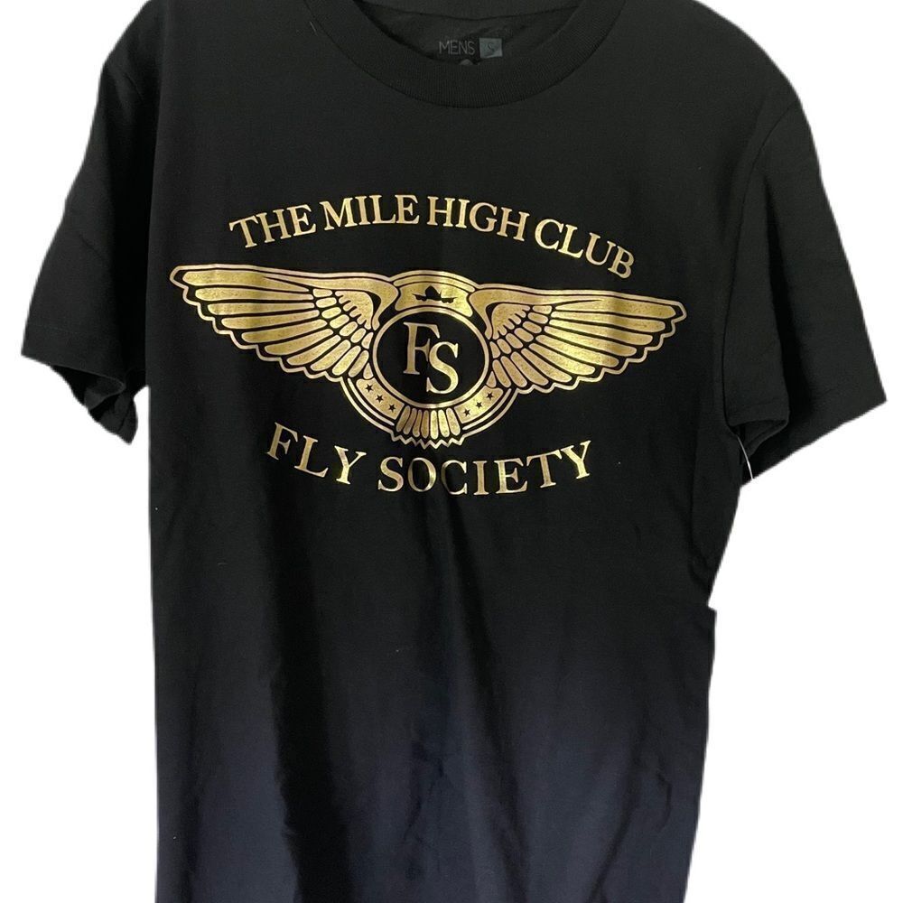 ❣️5/$50 NWT Mile High Club Fly Society Mens Black Tshirt size small